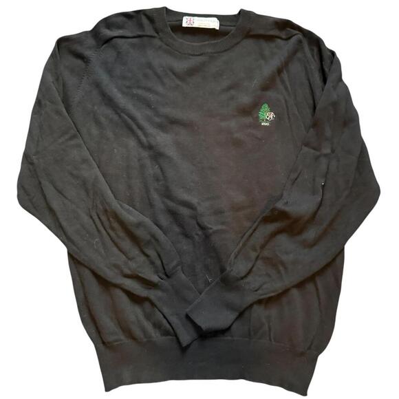 Slazenger Black Cotton Knit Crewneck Sweater – Size Large (Made in Hong Kong) - Picture 1 of 6